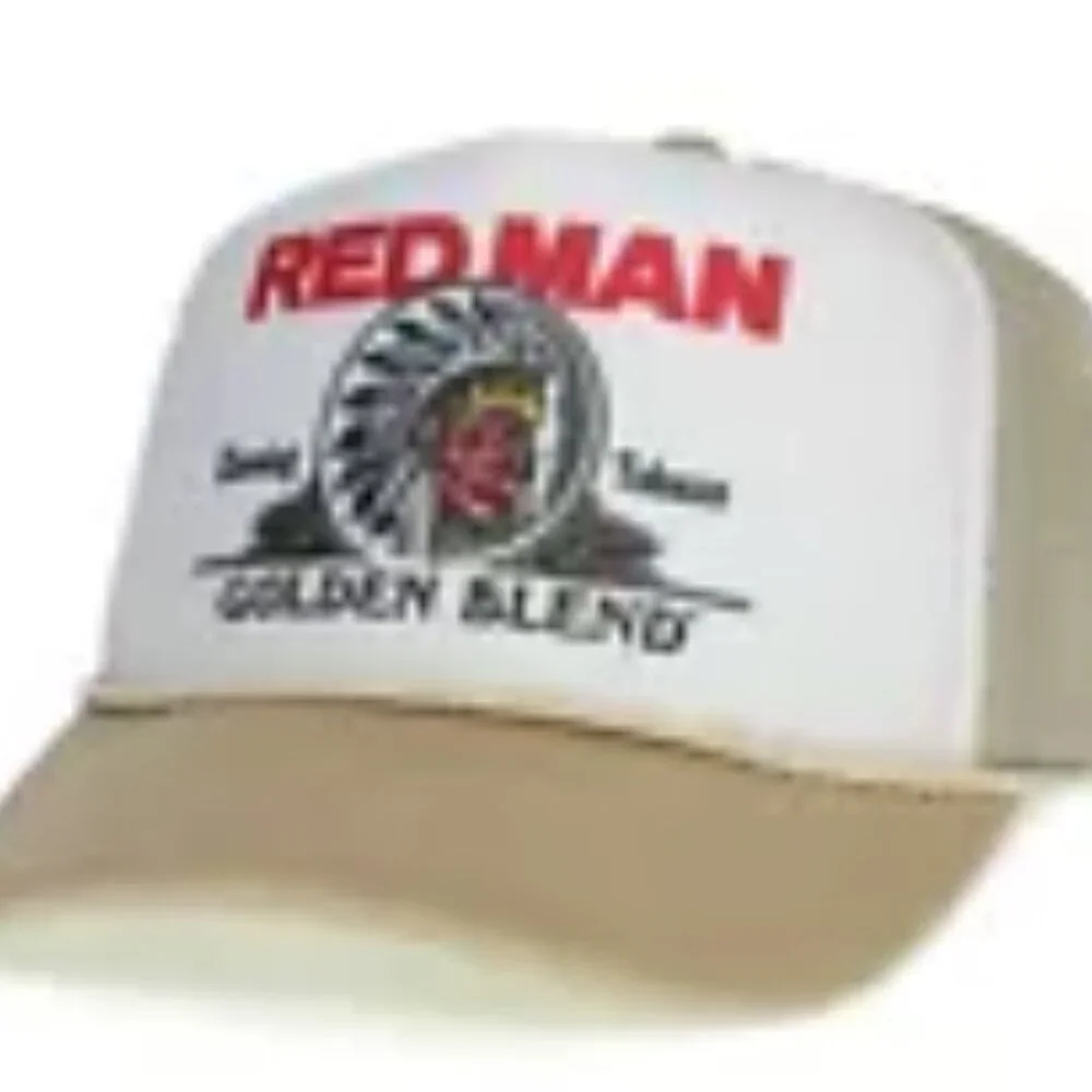Retro Red Man Chewing Golden Blend Tobacco Hat Vintage Style Snuff Dip Chew 80s